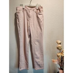 J.Jill Authentic Fit Slim Ankle Jeans Women’s Size 6 Pink‎ Button Hem Stretch